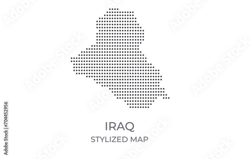 Dotted map of Iraq in stylized style. Simple illustration of country map for poster, banner.