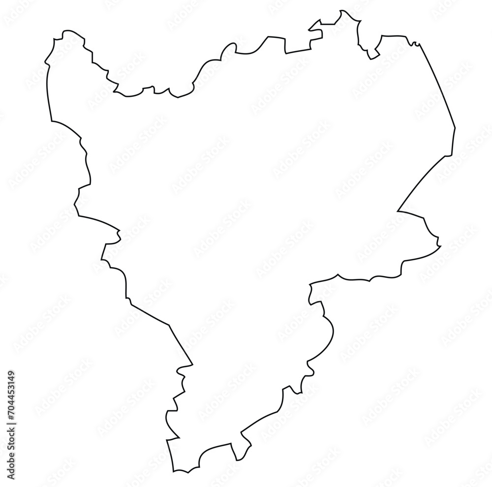 East Midlands - map of the region of the country England