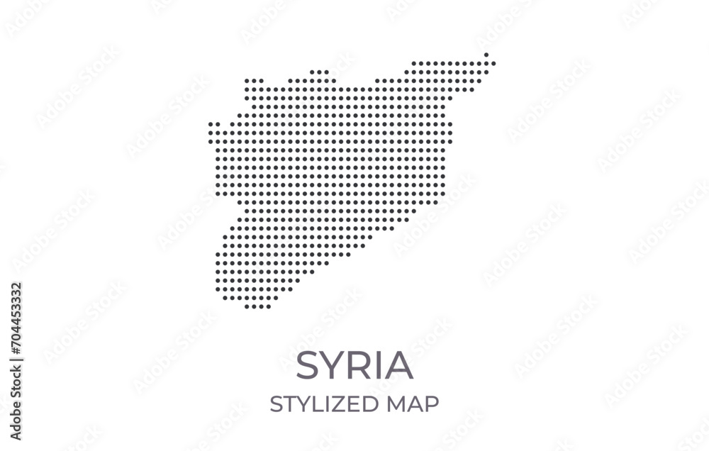 Dotted map of Syria in stylized style. Simple illustration of country map for poster, banner.