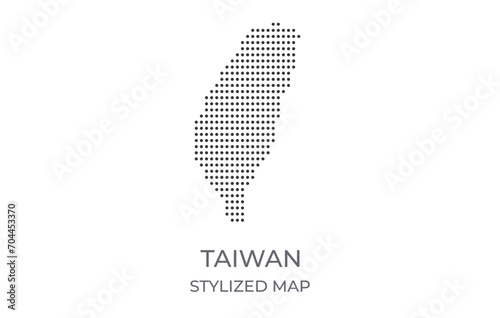 Dotted map of Taiwan in stylized style. Simple illustration of country map for poster, banner.