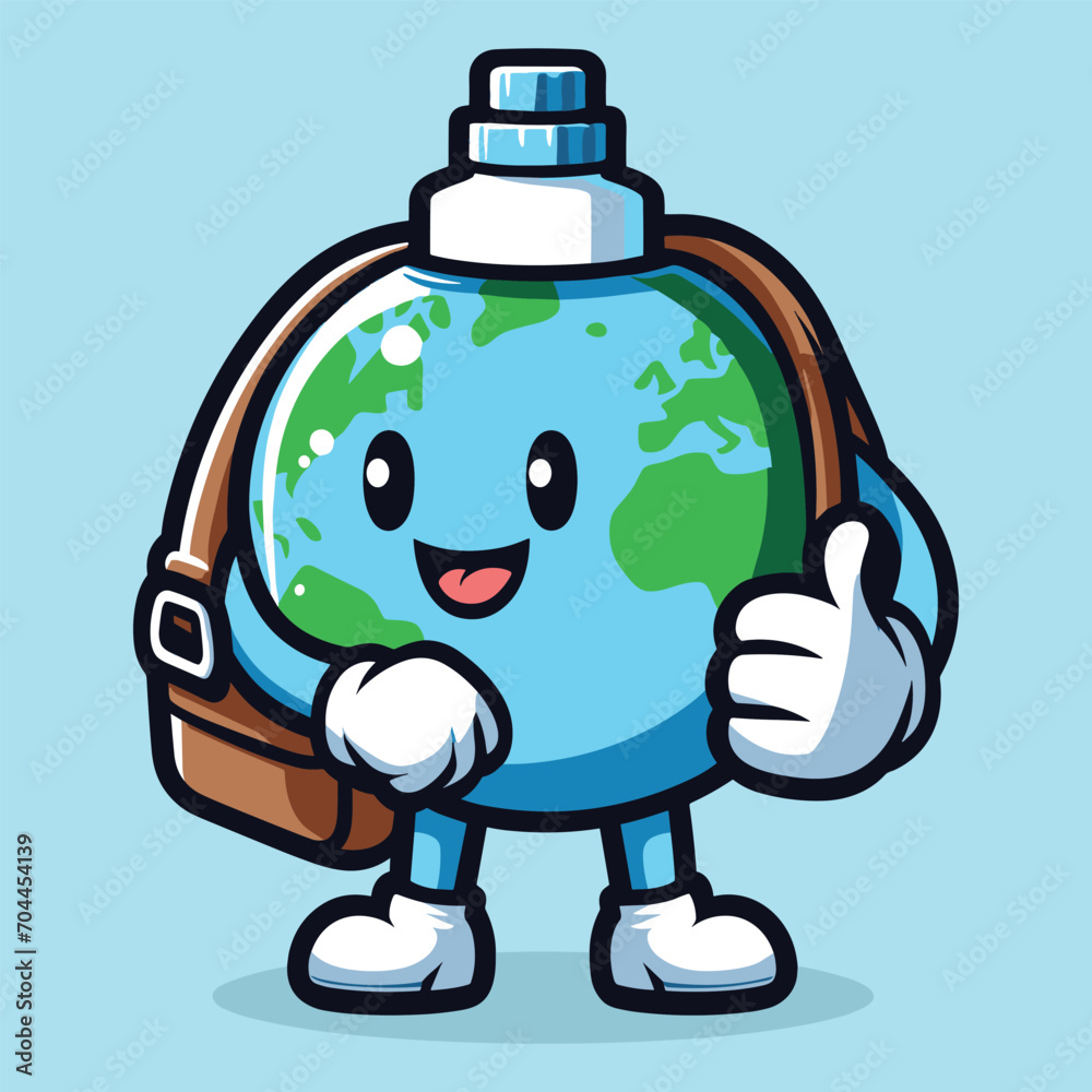 Free vector cute world water day cartoon flat isolated