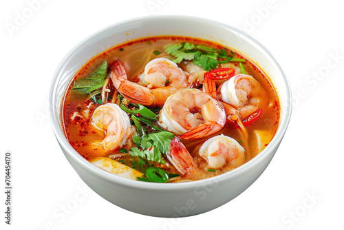 Thai Food Tom Yum Kung isolated white or transparent