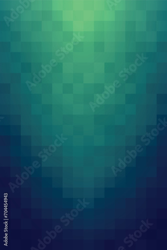 Dark blue gradient mosaic background to green. Vertical abstract pattern. Square pixel shape. Design texture elements for banners, covers, posters, backdrops, walls. Vector illustration.
