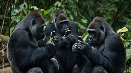 Primate Connectivity: Gorilla Gathering in the Digital Realm. Generative AI © Sascha