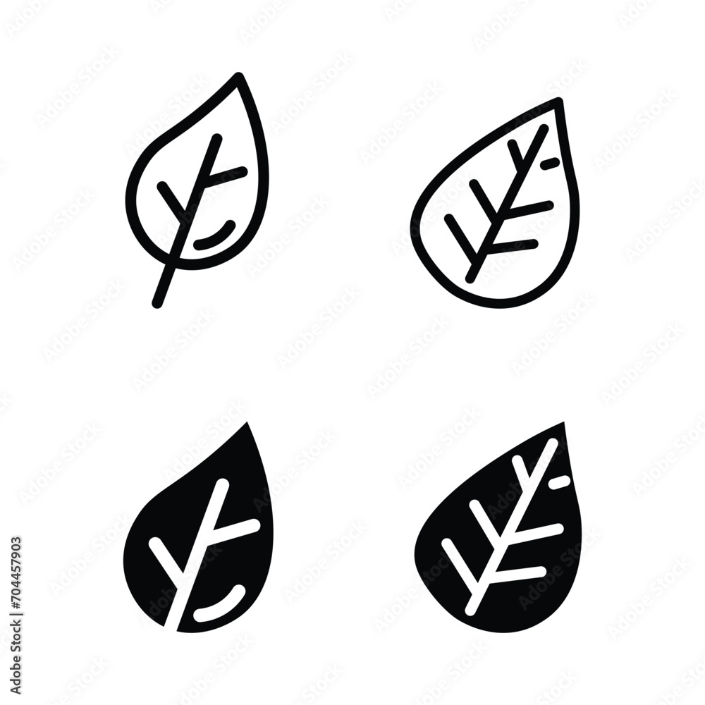 Leaves icon logo vector symbol set including lea - obrazy, fototapety, plakaty 