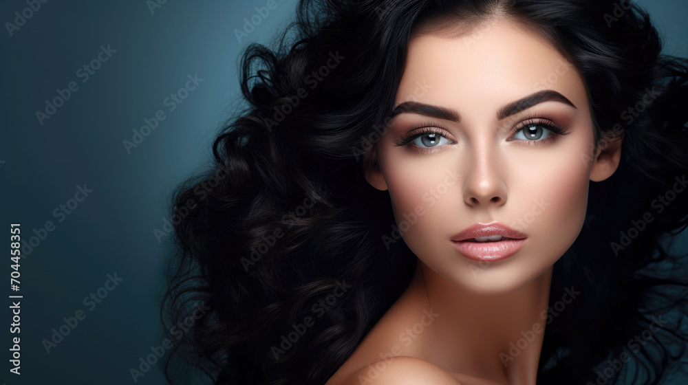 portrait of a woman with long hair portrait of a woman with long hair