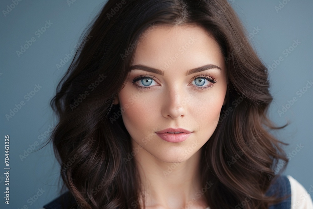 Dark Tresses, Light Gaze: A Captivating Portrait of Beauty Dark Tresses, Light Gaze: A Captivating Portrait of Beauty
