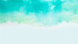 emerald and sky blue swashes watercolor paint abstract border frame for design layout isolated on a background generative ai