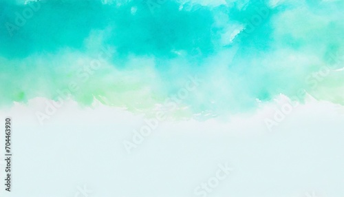 emerald and sky blue swashes watercolor paint abstract border frame for design layout isolated on a background generative ai photo