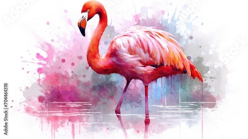 Pink Flamingo Print Wall Art Painting