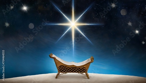 shining star over bethlehem s manger a symbol of the true meaning of christmas with astrological and astronomical elements in black and blue background