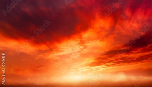 bright red sunset dramatic evening sky with clouds fiery skies with space for design magic fantasy sky war battle terror world apocalypse horror concept