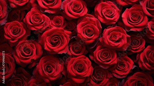 Natural red roses background, flowers wall. Valentine concept