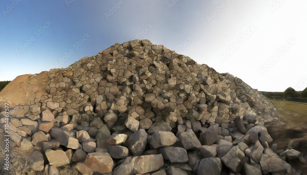 a huge pile of stones rocks at construction