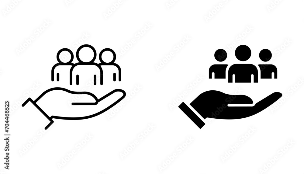 An inclusive workplace. Employee’s Protection Filled Outline icon set vector illustration. An inclusive workplace. Employee’s Protection Filled Outline icon set vector illustration.