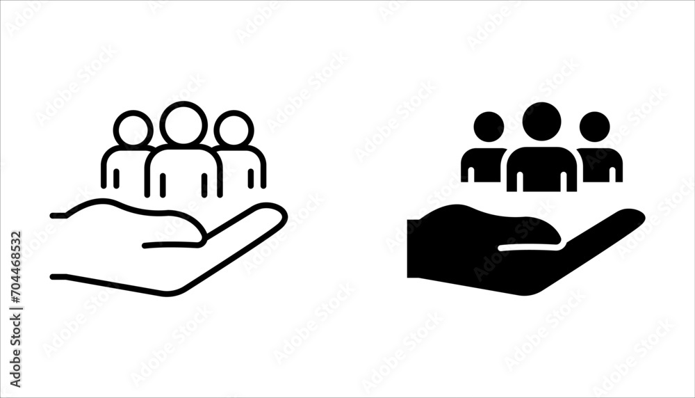 An inclusive workplace. Employee’s Protection Filled Outline icon set vector illustration. An inclusive workplace. Employee’s Protection Filled Outline icon set vector illustration.