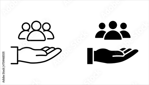 An inclusive workplace. Employee’s Protection Filled Outline icon set vector illustration.