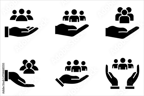 An inclusive workplace. Employee’s Protection Filled Outline icon set vector illustration. photo