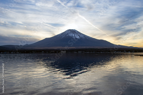 Mount Fuji, Japan, Yamanaka Lake dusk landscape