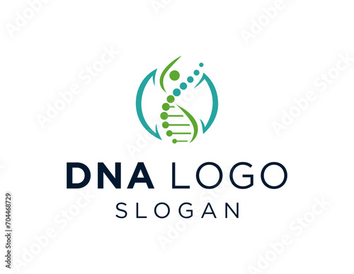 The logo design is about DNA and was created using the Corel Draw 2018 application with a white background.