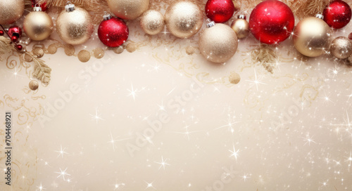 red christmas balls, christmas background with christmas decorations