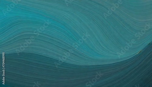modern designed horizontal banner with very dark blue cadet blue and teal blue colors dynamic curved lines with fluid flowing waves and curves © Enzo