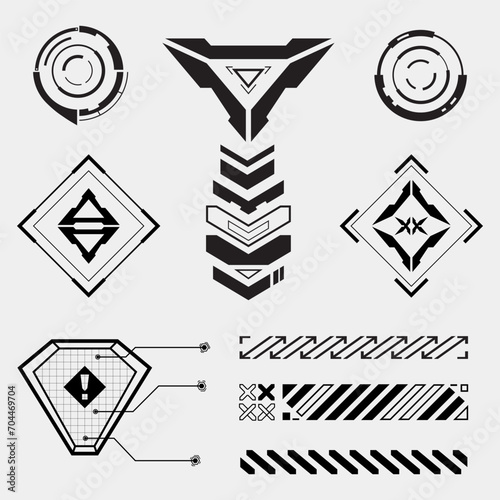 Futuristic element design for street wear fashion