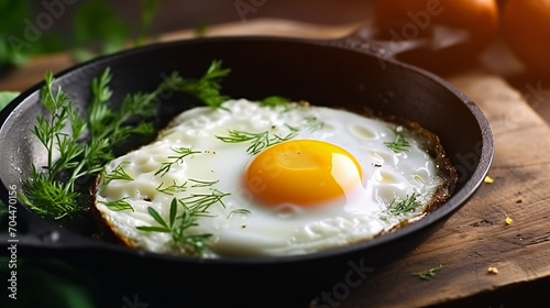 Fried egg for delicious healthy easy breakfast