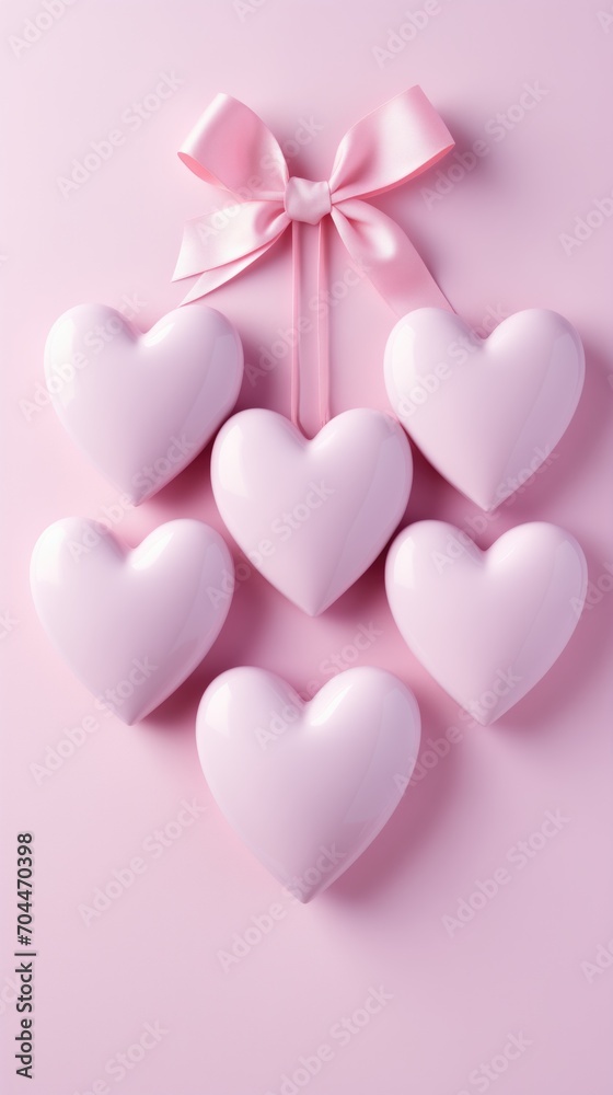 Valentine's Day love pink hearts romantic greeting card background,