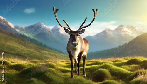 reindeer standing on grassy landscape