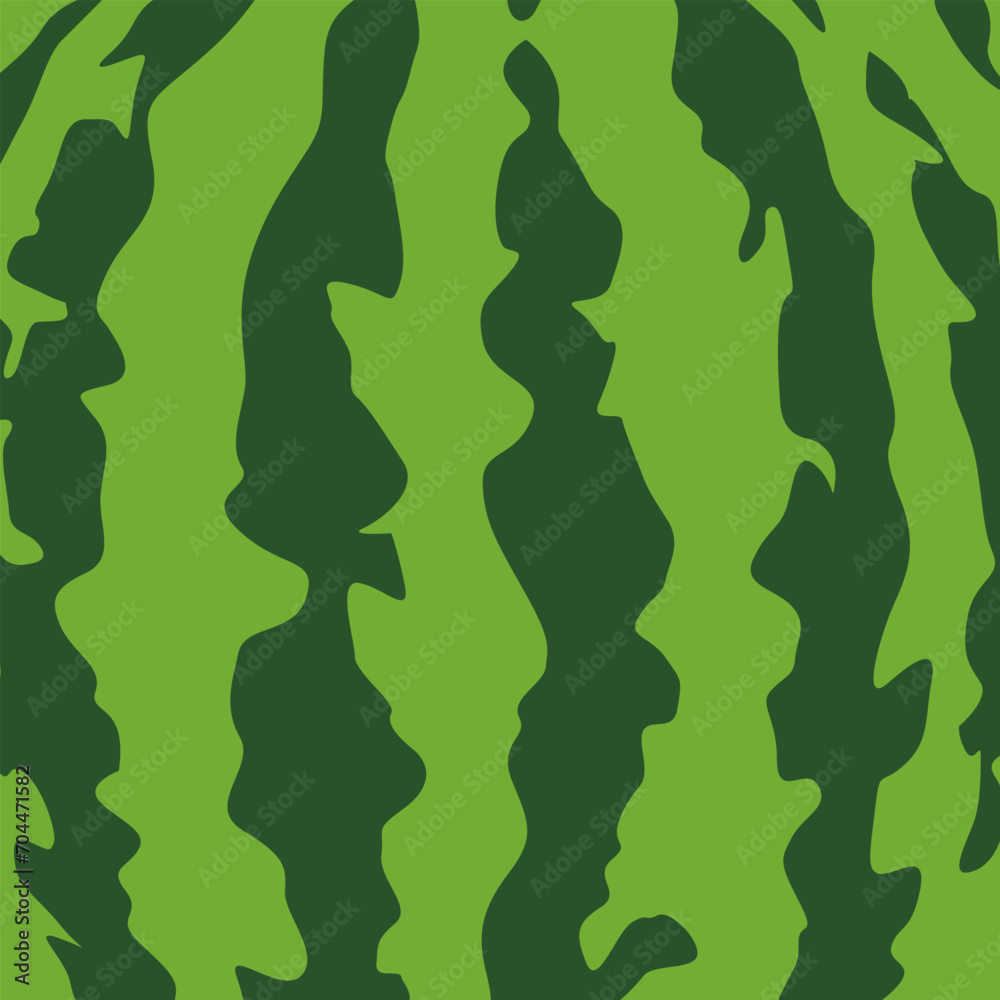 Summer juicy green pattern of watermelon skin. Striped texture water melon rind. Cheerful bright ripe print. Design of greeting cards, posters, patches, prints on clothes, emblems. Watermelon pattern.