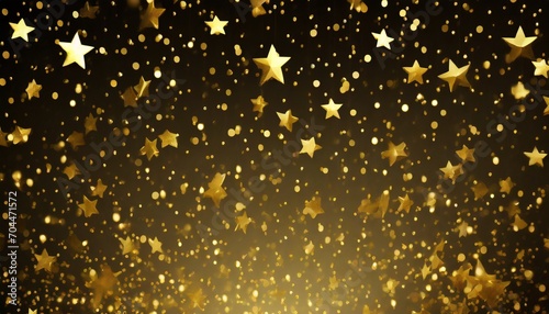 festive background with a cascade of golden confetti stars perfect for a celebration or party