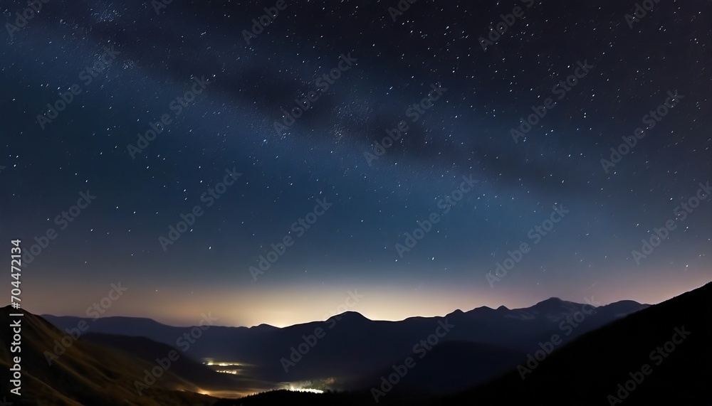 midnight stargazing horizon sky with mountain landscape scenery hd phone wallpaper ai generated