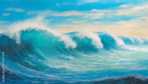 a drawing of an ocean wave fantasy concept illustration painting