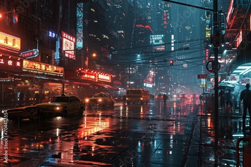 Vivid Cyberpunk Metropolis Where Dreams and Reality Converge in a Dazzling Technological Tapestry