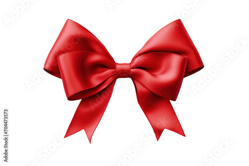 Silk red ribbon with bow isolated. Gift boxes.