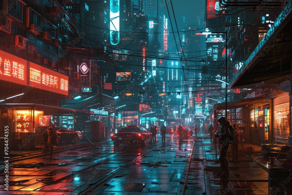 Immersive Cyberpunk Metropolis Unfolding the Futuristic Realm of Technological Wonders