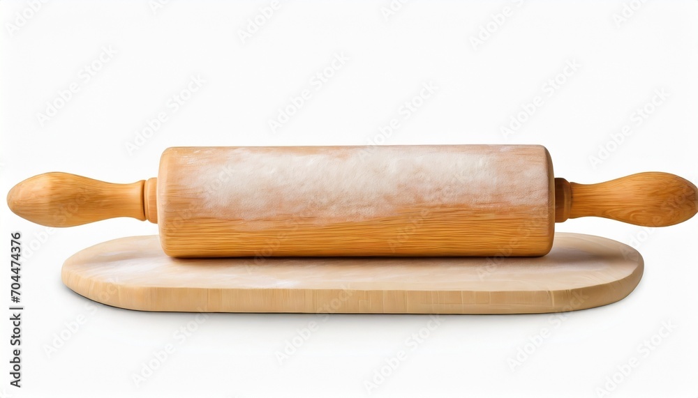 wooden rolling pin isolated on white background the dough rolling concept wooden kneading stick isolated on white background