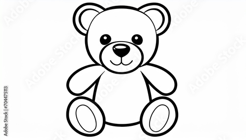 teddy bear toy black outlines vector illustration