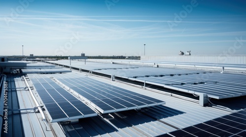The roof of the factory is covered with solar photovoltaic panels 