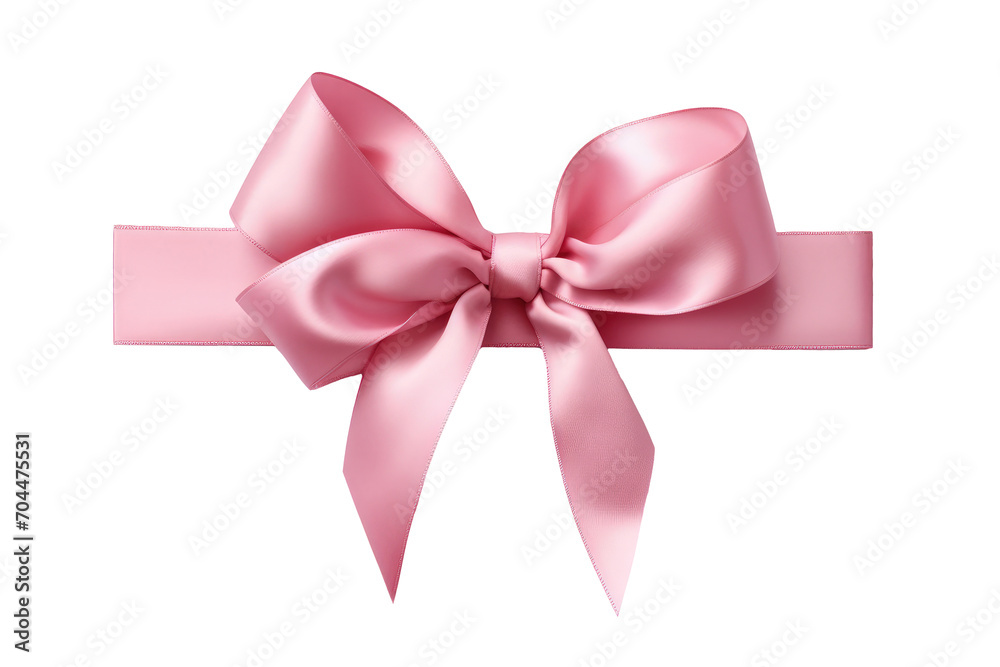 Pink silky ribbon with bow isolated. Pink silky ribbon with bow isolated.