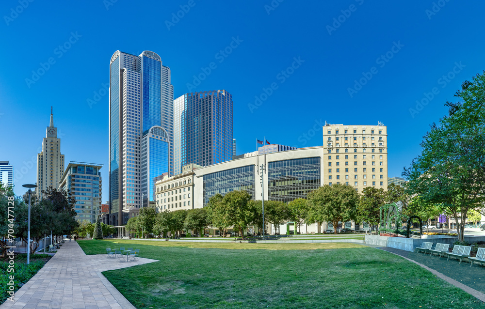 scenic skyline in late afternoon in Dallas, Texas