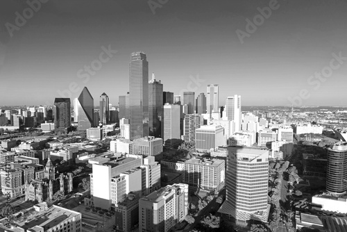 scenic skyline in late afternoon in Dallas  Texas