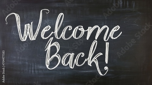 Wallpaper Mural Back to School Welcome Back Message on a Black Chalkboard Torontodigital.ca