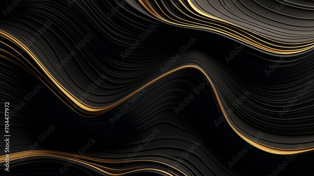 Black and Gold Wavy Lines Black and Gold Wavy Lines