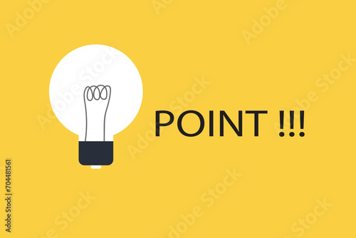 Lightbulb with word Point. Concept of idea, focus and innovation