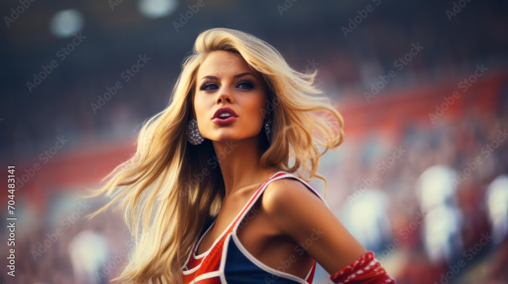 Beauty cheerleaders in action. Concept of unity and team sport. Training at college high school with young female teenagers. Close up portrait. Beauty cheerleaders in action. Concept of unity and team sport. Training at college high school with young female teenagers. Close up portrait.
