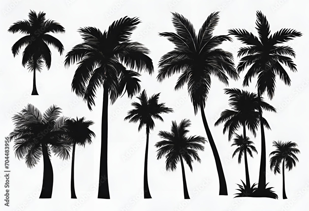 Obraz premium Palm tree background, several coconut trees, palm trees, summer, large background