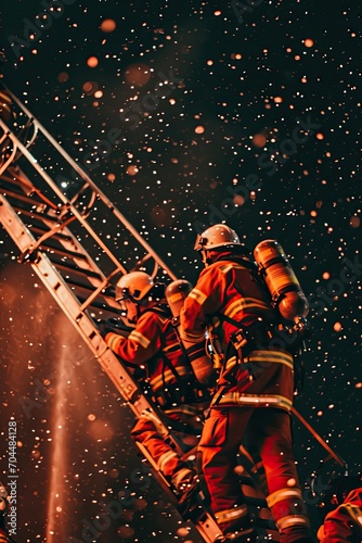 911. Firefighters at work against the backdrop of a raging flame. Vivid photographs showcasing firefighters fearlessly protecting communities from the destructive force of fires.