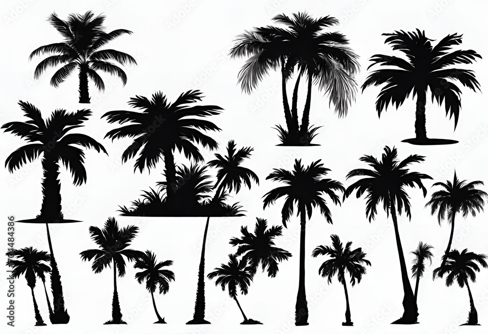 Palm tree background, several coconut trees, palm trees, summer, large background Palm tree background, several coconut trees, palm trees, summer, large background
